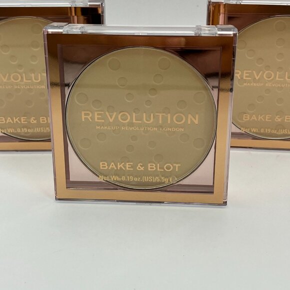 Makeup Revolution Bake & Blot Banana And Setting Powder 0.19 OZ Lot of 3 - Picture 2 of 4